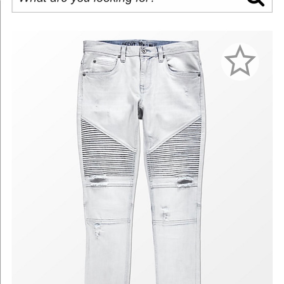 NINTH HALL Decoy Moto Light Aged Destructed JeansN - Picture 3 of 16